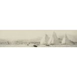 William Lionel Wyllie (1851-1931) British. "Ryde Week", Etching, Signed in Pencil, 3.25" x 14.5" (