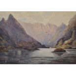 George Sydney Waterlow (act.1890-1932) British. "Loch Coruisk, Isle of Skye", Watercolour, Signed,