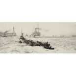 William Lionel Wyllie (1851-1931) British. "Tynemouth", Drypoint Etching, Signed in Pencil, 6.25"