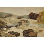 After John Sell Cotman (1782-1842) British. "Greta Bridge", a River Landscape, Watercolour