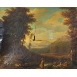 Manner of Nicolas Poussin (1594-1665) French. An Italianate Landscape, with Figures and Sheep in the