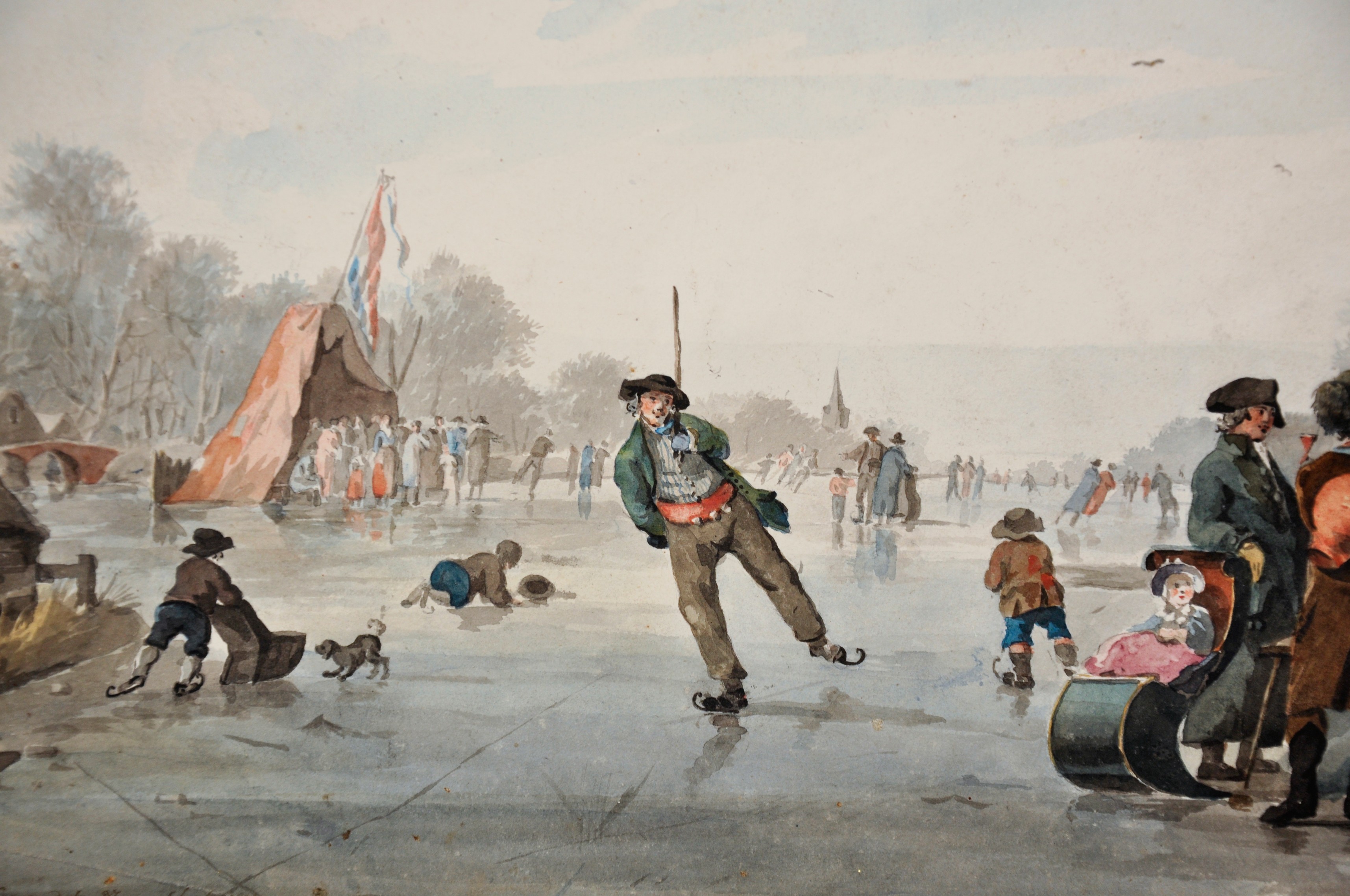 Jan Anthoine Langendyk (1780-1818) Dutch. "Many Skaters on the Ice, Koek En Zopie in the - Image 3 of 6