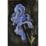 Emmanuel Levy (1900-1986) British/Israeli. A Study of a Blue Iris, Mixed Media, Signed and Dated '57