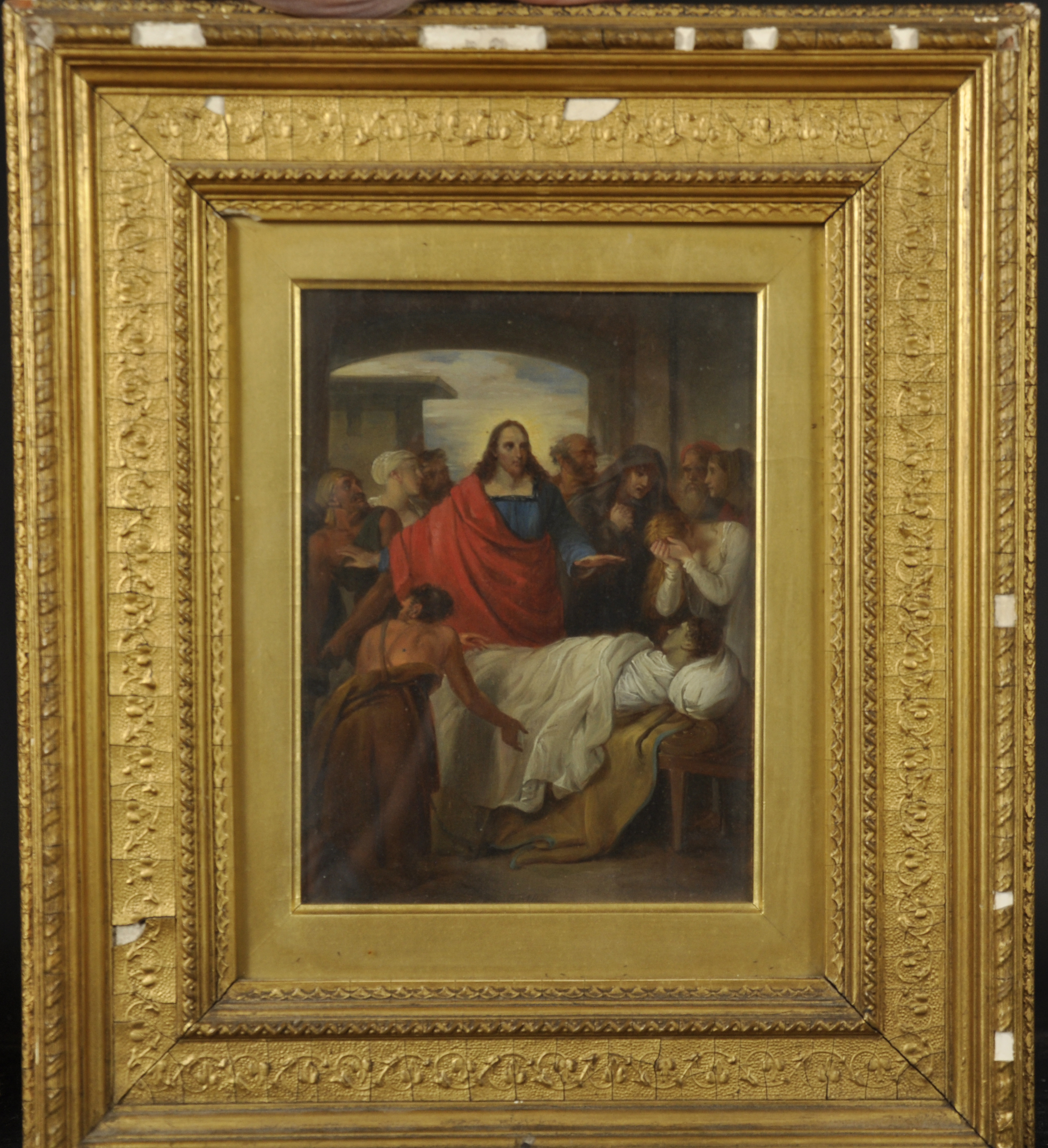 Edward Bird (1772-1819) British. Christ Healing the Sick, Oil on Panel, Inscribed on the reverse, - Image 2 of 4