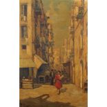 G... Panni (19th - 20th Century) Italian. A Street Scene with Figures, Oil on Canvas, Signed, 17.