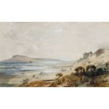 Frederick Lee Bridell (1831-1863) British. "View of Portland and Sandford Castle, Dorset", a Coastal