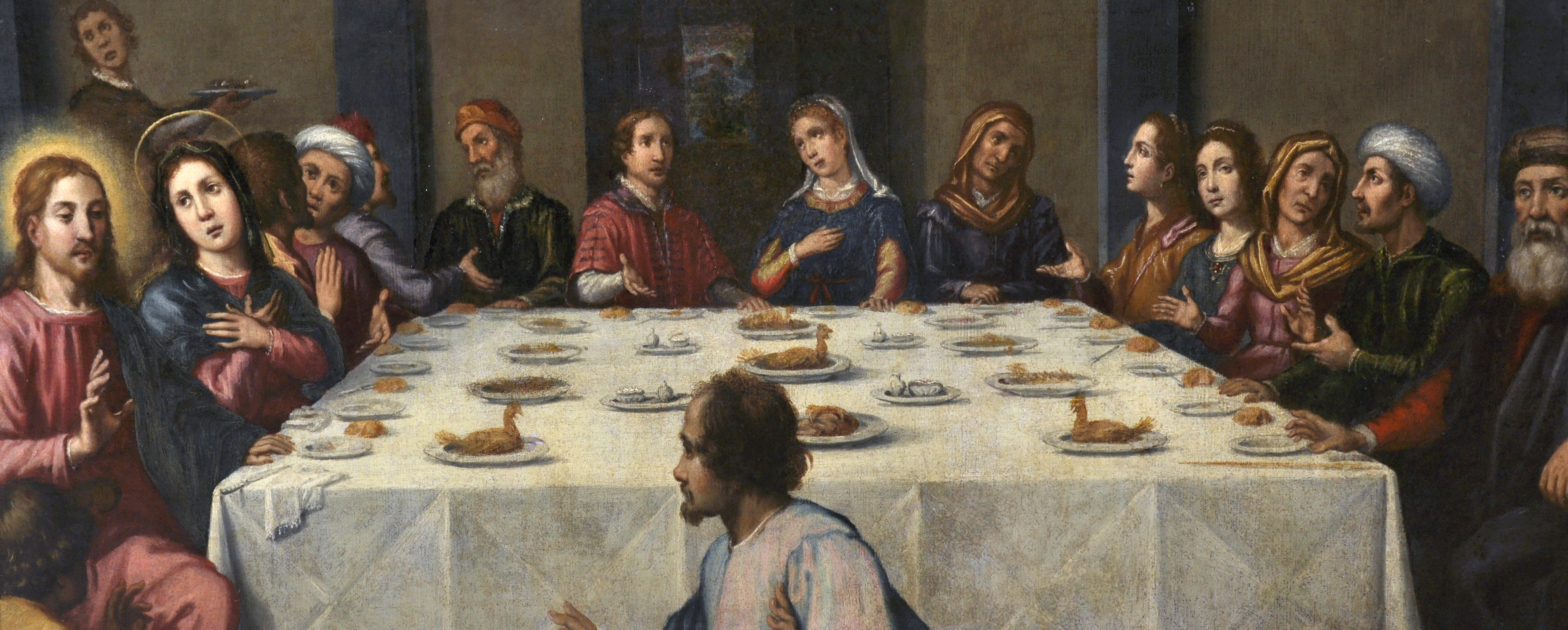 Circle of Jacopo Chimenti da Empoli (1551-1640) Italian. 'The Wedding Feast at Cana' Oil on