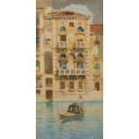 Augustus Neve (act.1888-1903) British. A Venetian Canal Scene, with a Figure in a Gondola,