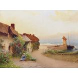 Benjamin D... Sigmund (1857-1947) British. "Riverside Road", Lynmouth, Devon, with the Rhenish