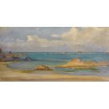 Henrietta Rae 'Mrs Ernest Norman' (1859-1928) British. "St Lunaire", a Beach Scene, Oil on Canvas,