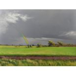 Brian Yale (1936-2009) British. "Rainbow", in an Open Landscape, Acrylic on Canvas, Signed, and