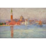 Ernest David Roth (1879-1964) American. "Venice", Looking Towards St Mark's Square, Oil on Board,