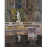 Raymond Louis Charmaison 1876-1955) French. A Statue by a Fountain, Oil on Canvas, Signed on the