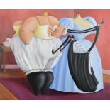 Sarah Jane Szikora (1971- ) British. 'The Corset', Oil on Board, Signed and Dated '96, 25" x 30" (