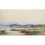 Stefanos Sgouros (1924- ) Greek. A Corfu Landscape, Watercolour, Signed, 12.5" x 22.25" (31.8 x 56.