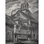Leslie Moffat Ward (1888-1978) British. "The Town Clock", Lithograph, Signed and Numbered '8' in