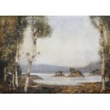 Samuel John Lamorna Birch (1869-1955) British. "A Souvenir of Sweden", a River Landscape,