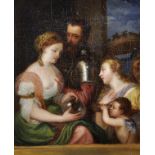Manner of Tiziano Vecelli Titian (1490-1576) Italian. "Marriage with Vesta and Hymen as Protectors