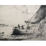 Leslie Moffat Ward (1888-1978) British. "A Sloop on the Humber", Etching, Signed, Dated 1921 and