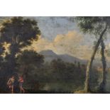 Circle of Nicolas Poussin (1594-1665) French. A Classical Landscape with Figures, Oil on Canvas,