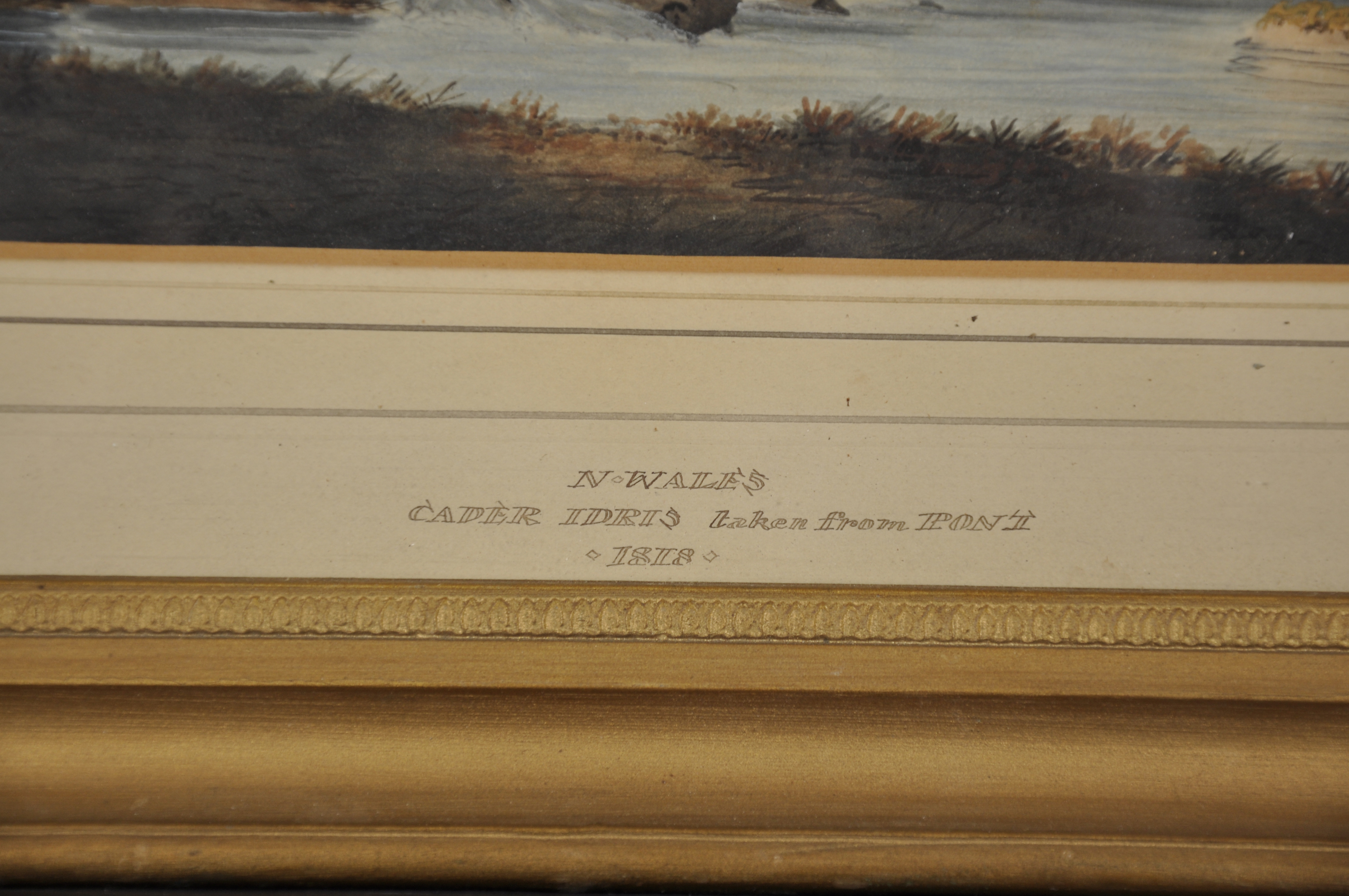 19th Century English School. "N. Wales, Cader Idris, taken from Pont", Gouache, Inscribed and - Image 3 of 4