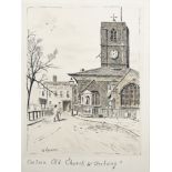 Walter Greaves (1846-1930) British. "Chelsea Old Church and Archway", Watercolour, Signed and