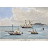 J... Sill (19th Century) British. "Nice Regatta 1879", with Steam and Sail Ships, "Ceres 300", "
