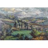 Early 20th Century English School. An Extensive Landscape, Oil on Canvas, Unframed, 24" x 34.25" (61