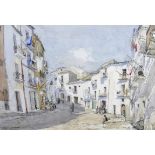 George Patrick H. Watson (1887-1960) British. "Plaza de Luis Tur, Ibiza", a Street Scene, with