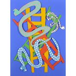 Edward Dutkiewicz (1961-2007) British. 'Snakes and Ladders', Mixed Media Collage, Unframed, 40" x