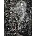 Robin Tanner (1904-1988) British. "Full Moon" Etching, Signed in Pencil, and Inscribed on the