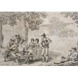 Bartolomeo Pinelli (1781-1835) Italian. "Baccanale di Roma in Festaccio", Engraving, Unframed, 8"