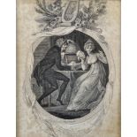 After Henry Fuseli (1741-1825) Swiss. "Lionel & Clarissa", from a Shakespeare Play, Print, 4.75" x