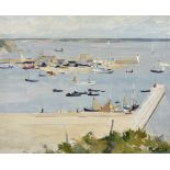Raymond Wintz (1884-1956) French. A Harbour Scene with Moored Boats, Oil on Canvas, Signed, 13" x