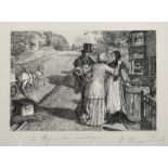 William Holman Hunt (1827-1910) British. "A Day in the Country", Engraving, Signed and Inscribed