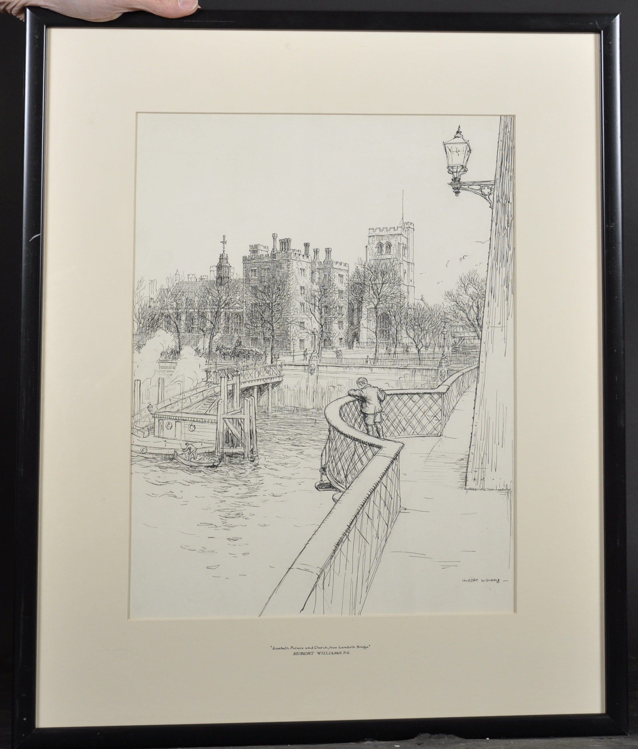 Herbert Williams (20th - 21st Century) British. "Lambeth Palace and Church, From Lambeth Bridge", - Image 2 of 11