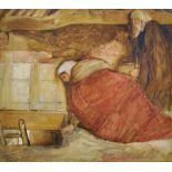 John Dawson Watson (1832-1892) British. 'Hiding in the Loft', with Two Figures, Watercolour,