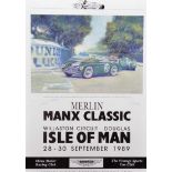 Peter Hearsey (1944- ) British. "Merlin, Manx Classic, Willaston Circuit, Douglas, Isle of Man",