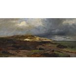 Ferdinand König (1827-1894) German. A Windswept Coastal Scene, Oil on Canvas, Inscribed on a Plaque,