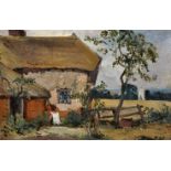 19th Century English School. Study of a Cottage, Oil on Board, Inscribed on the reverse, Unframed,