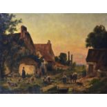 H... De Mornay (19th Century) French. A Farm Scene with Cattle and Children, Oil on Canvas,