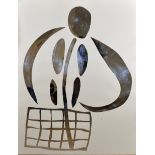 Edward Dutkiewicz (1961-2007) British. Abstract Figure in Silver, Mixed Media, Unframed, 60" x