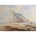 Attributed to General Sir John Miller Adye (1819-1900) British. A View of Gibraltar, Watercolour,