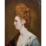 18th Century English School. Bust Portrait of a Lady, Oil on Canvas, Unframed, 21.75" x 18" (55.2