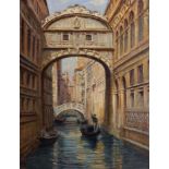 Arthur Trevor Haddon (1864-1941) British. The Bridge of Sighs, Venice, Oil on Canvas, Signed, 17.