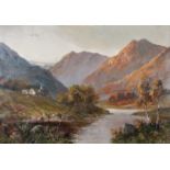 Frank E Jamieson (1834-1899) British. A Mountainous River Landscape, Oil on Unstretched Canvas,