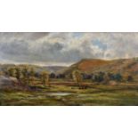 T…A…W…F… (19th Century) British River Landscape with Cattle, Oil on Paper laid down, Signed with