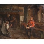 William Banks Fortescue (c.1855-1924) British. Meeting a Soldier, Oil on Canvas, Signed, 28” x