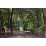 James Stroudley (1906-1988) British. ‘Holland Park’, a Landscape, Oil on Board, Unframed, 20” x
