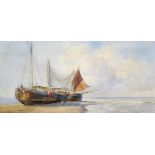 John Mogford (1821-1885) British. “Dutch Pinks and Whitby Lugger”, Watercolour, Signed, and